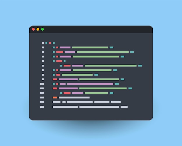 Vector programming code editor illustration design