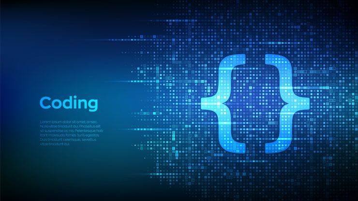 Vector 使用二進制代碼製作程式碼圖標. 編碼或黑客矩陣背景用數字 1.0.