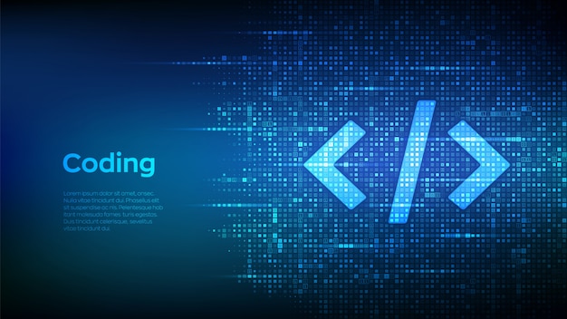 Vector programming code  made with binary code. coding or hacker background. digital binary data and streaming digital code.