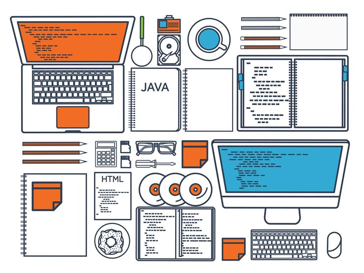 Vector programming coding flat computing background code hardware software web development search engine