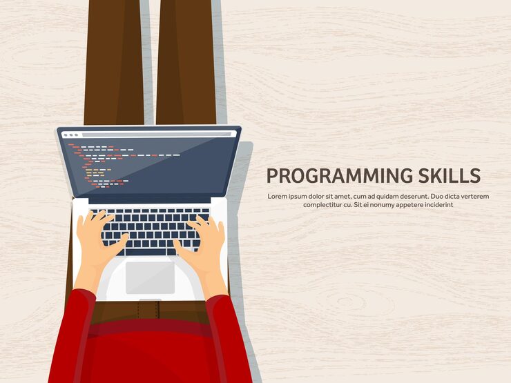 Vector programming coding flat computing background code hardware software web development search engine