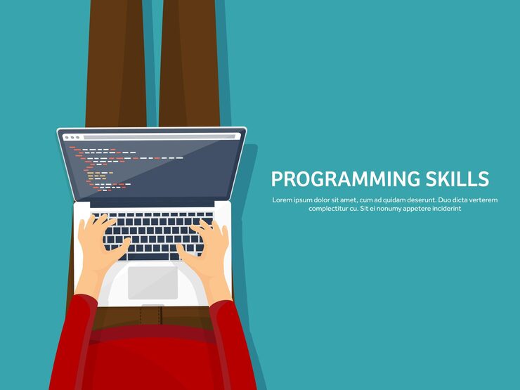 Vector programming coding flat computing background code hardware software web development search engine