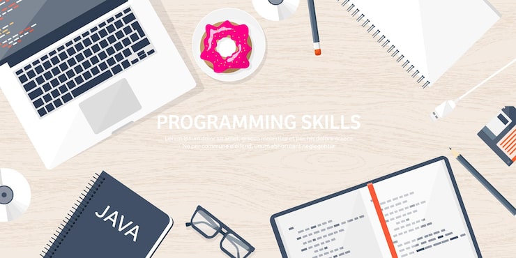 Vector programming and coding flat computing background code hardware software web development seo search