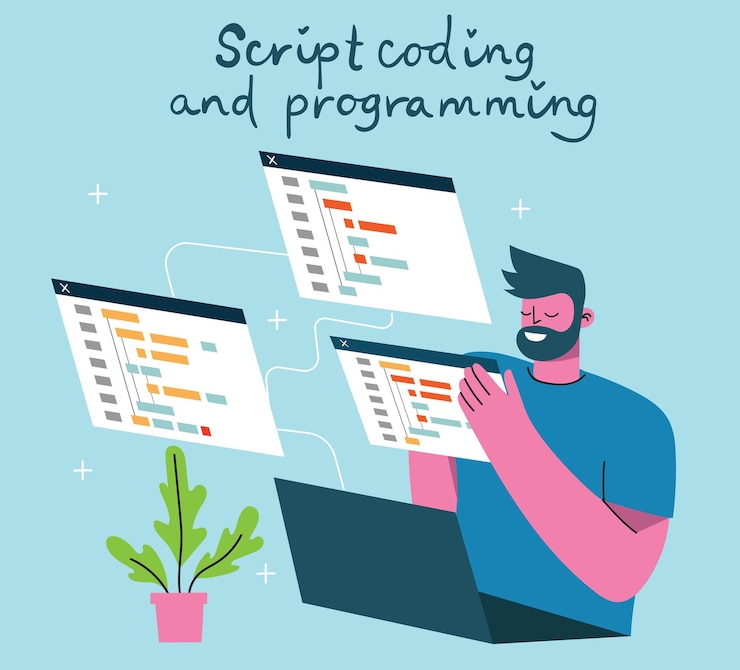 Vector programming and coding illustration