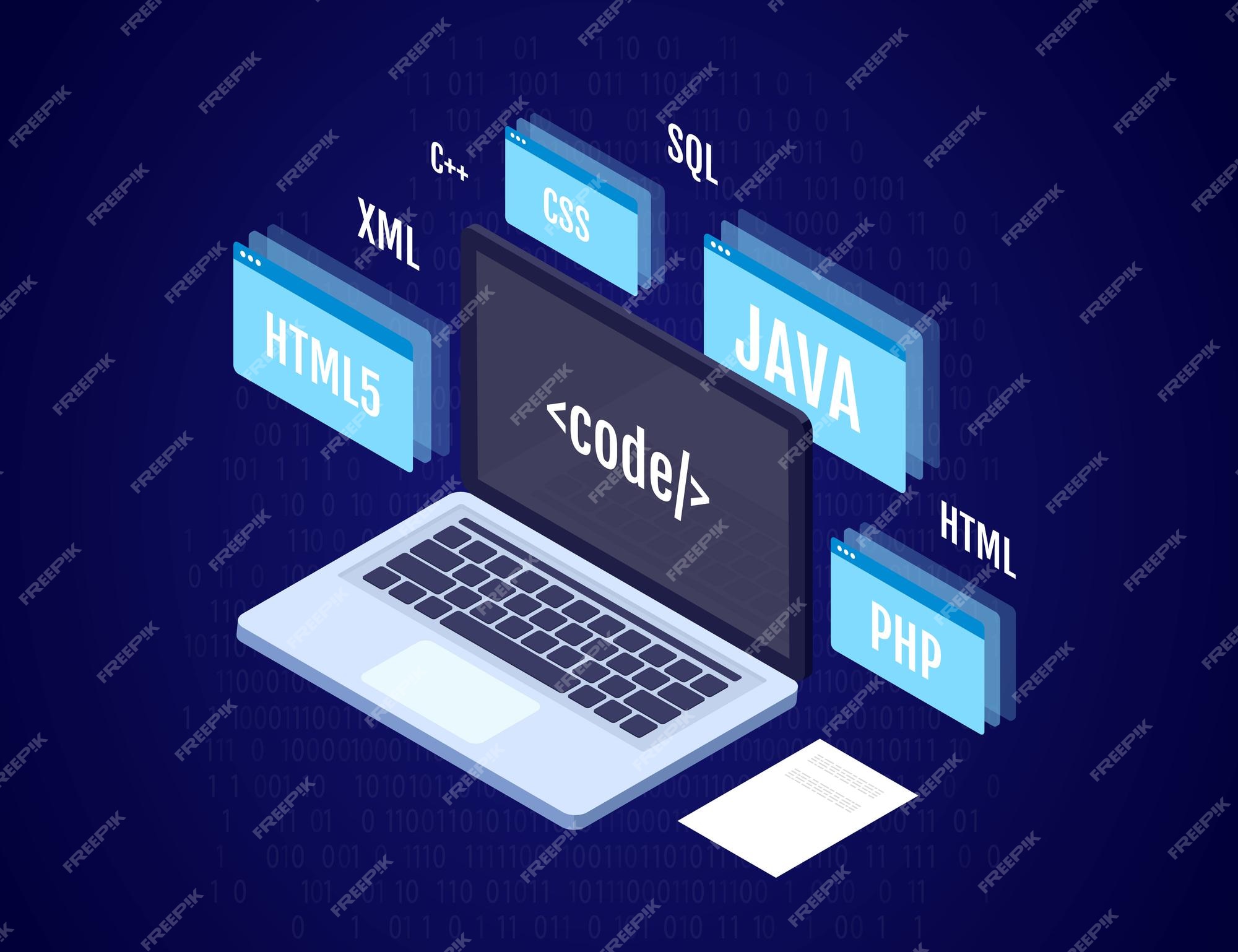 Premium Vector | Programming coding and software concept Vector 3d ...