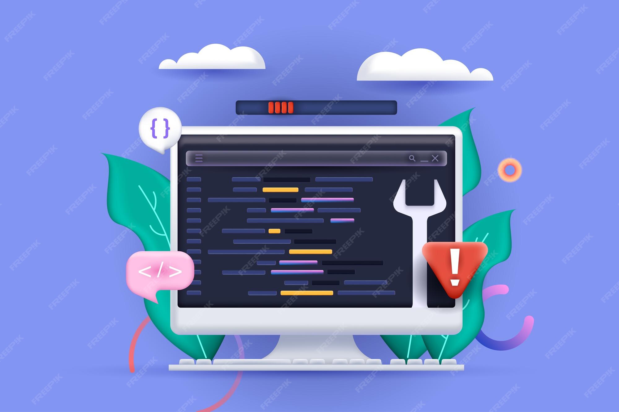 Premium Vector | Programming concept 3d illustration icon composition ...