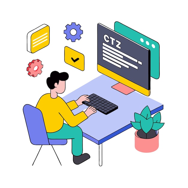 Programming concept codering java script programming illustratie