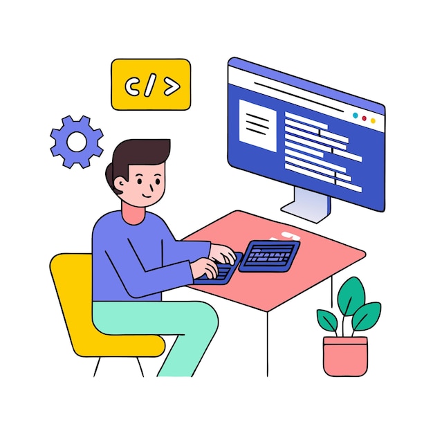 Programming concept codering java script programming illustratie