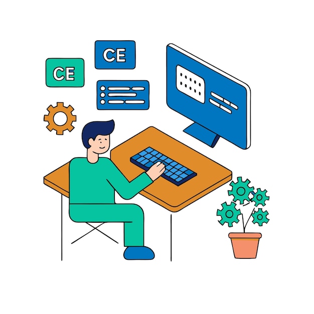 Programming concept codering java script programming illustratie