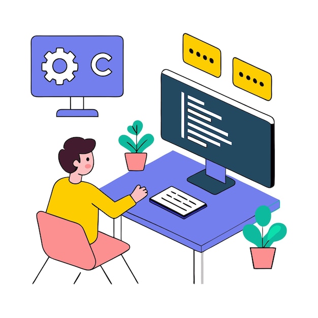 Programming concept codering java script programming illustratie