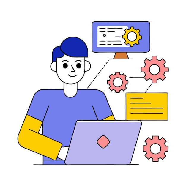 Programming concept codering java script programming illustratie