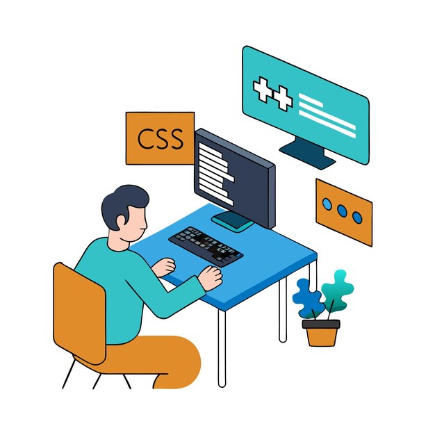 Programming concept codering java script programming illustratie