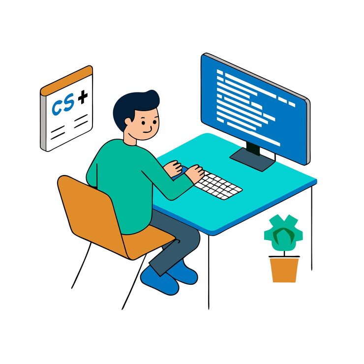 Vector programming concept codering java script programming illustratie