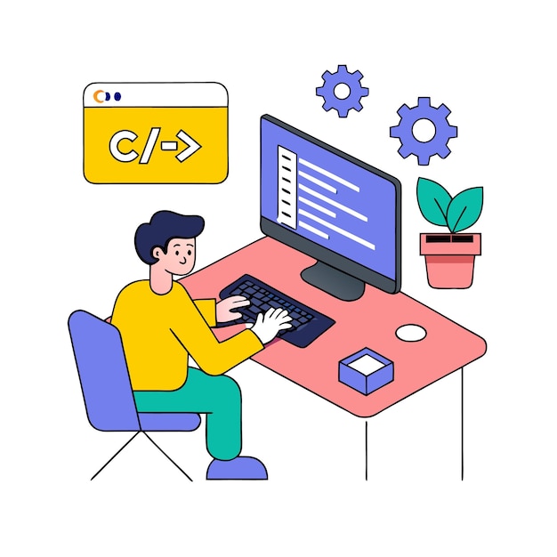 programming concept coding java script progamming illustration