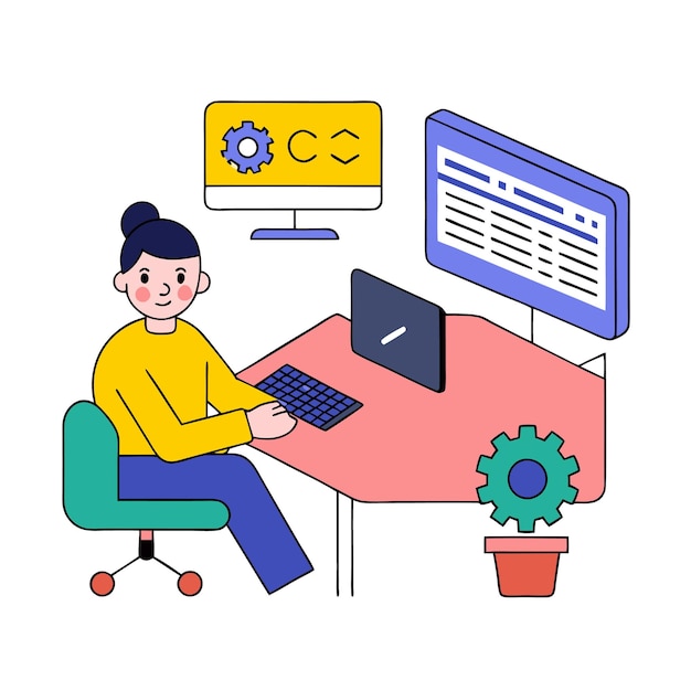 programming concept coding java script progamming illustration