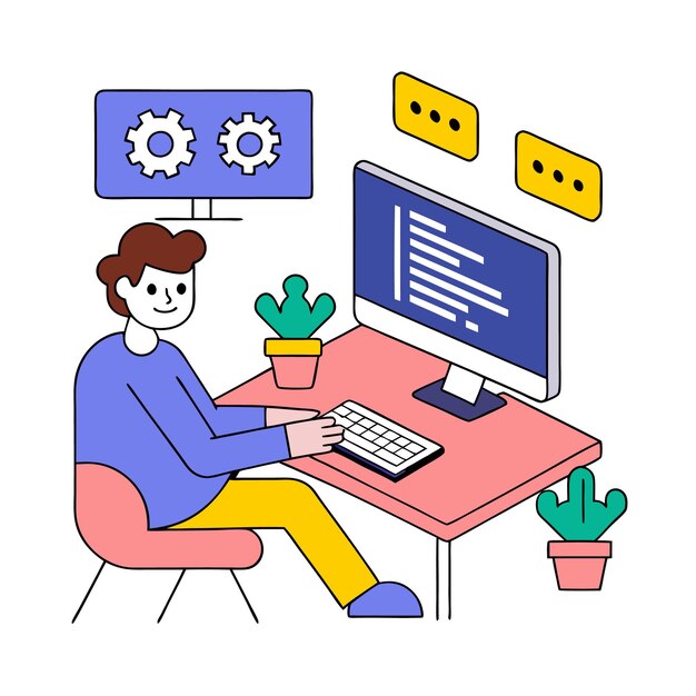 programming concept coding java script progamming illustration