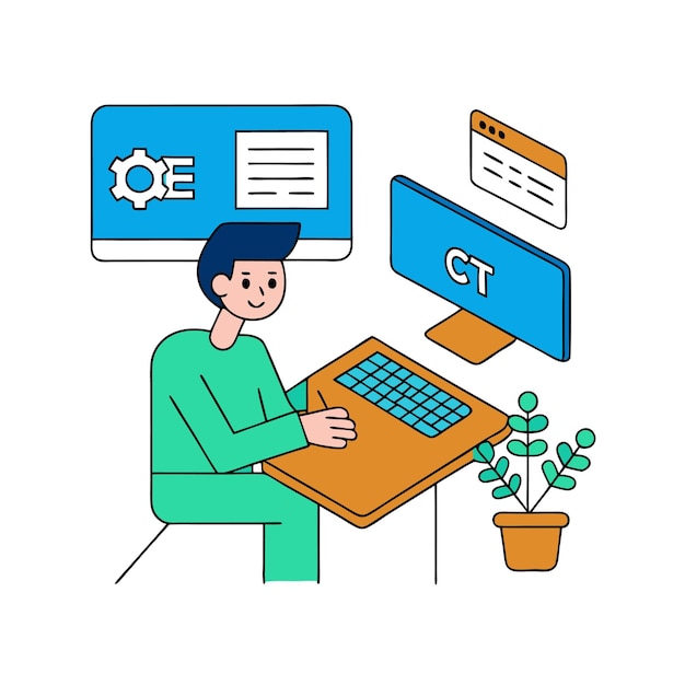 programming concept coding java script progamming illustration