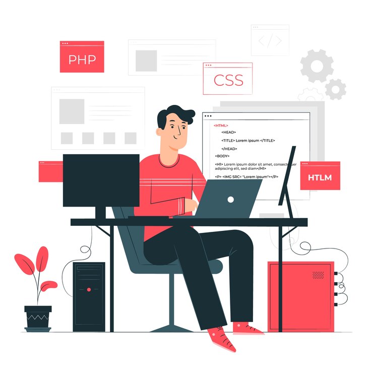 Vector programming concept illustration
