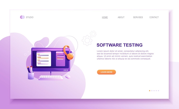 Vector programming concepts coder workplace vector illustration web site landing page template