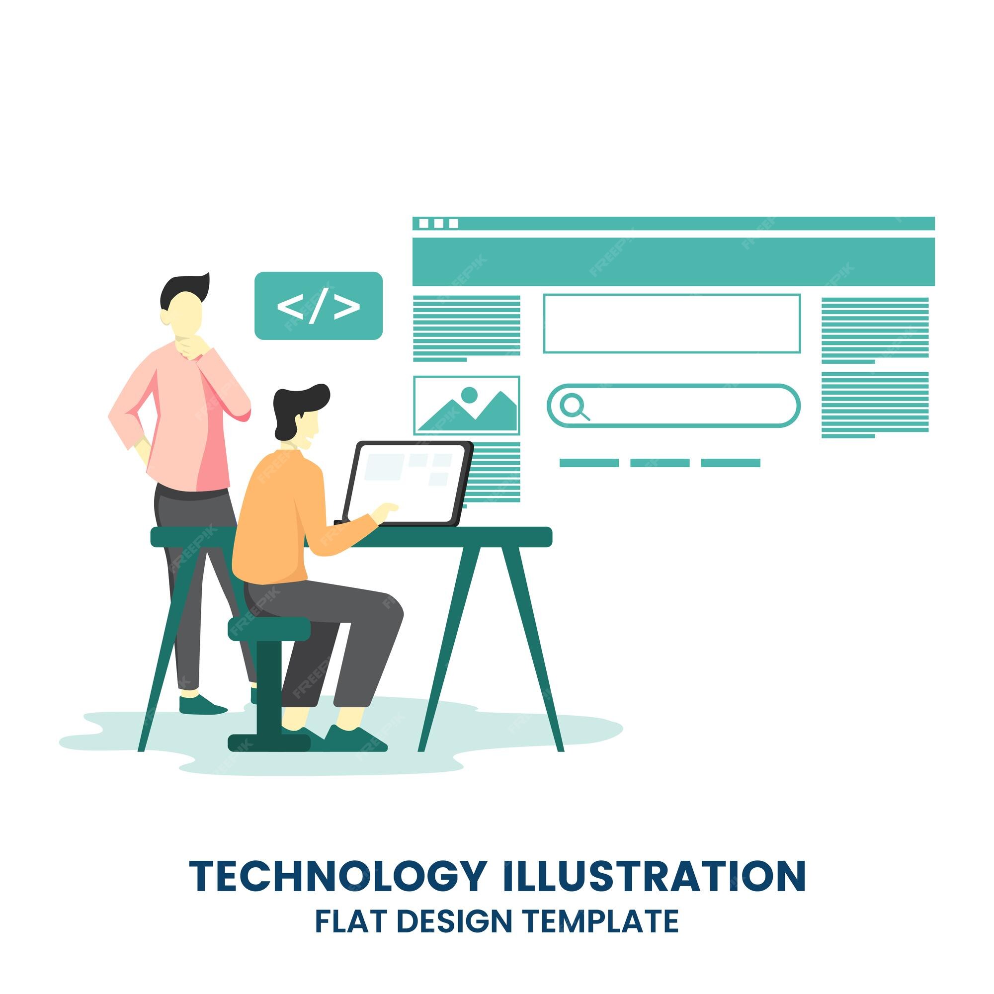 Premium Vector | Programming engineering programmer or developer create ...