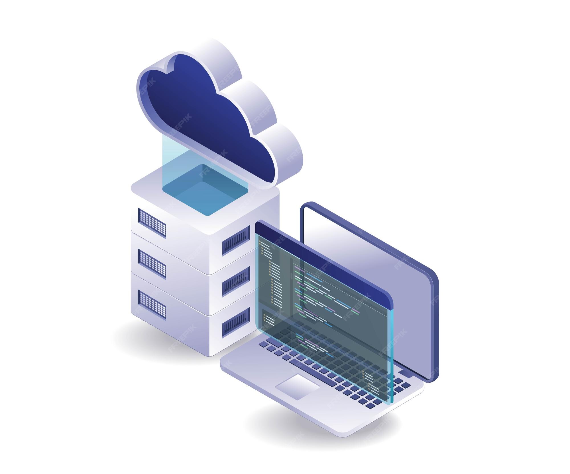 Premium Vector | Programming language professional cloud server