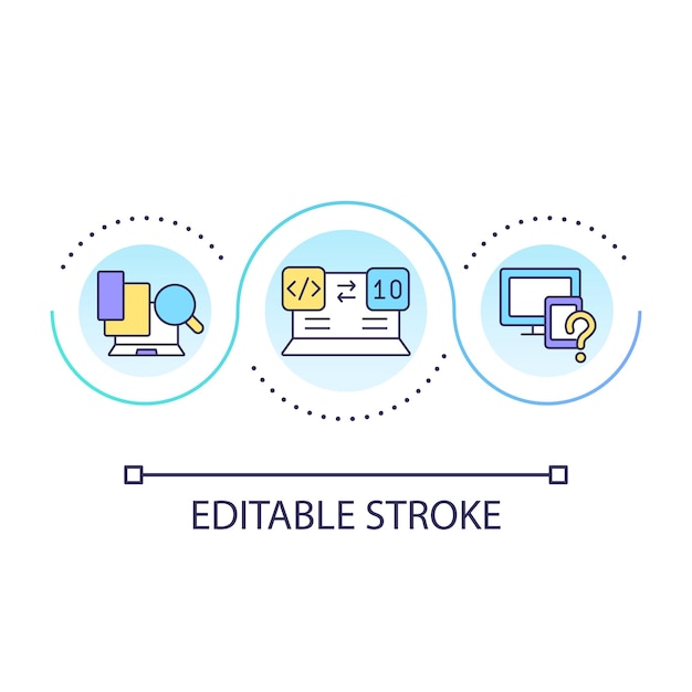 Programming on multiple devices loop concept icon