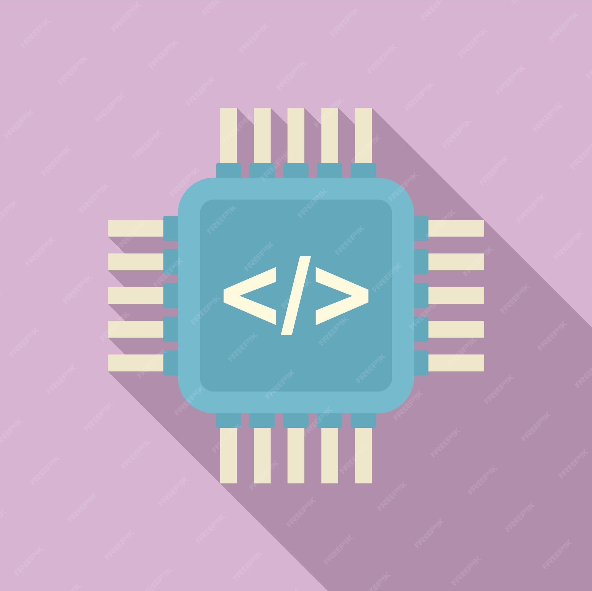 Premium Vector | Programming processor icon flat vector Arduino ...