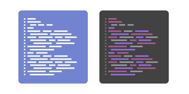 Vector programming on screen source script pictogram