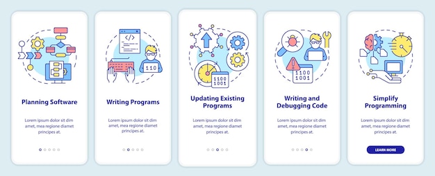 Programming skills onboarding mobile app screen