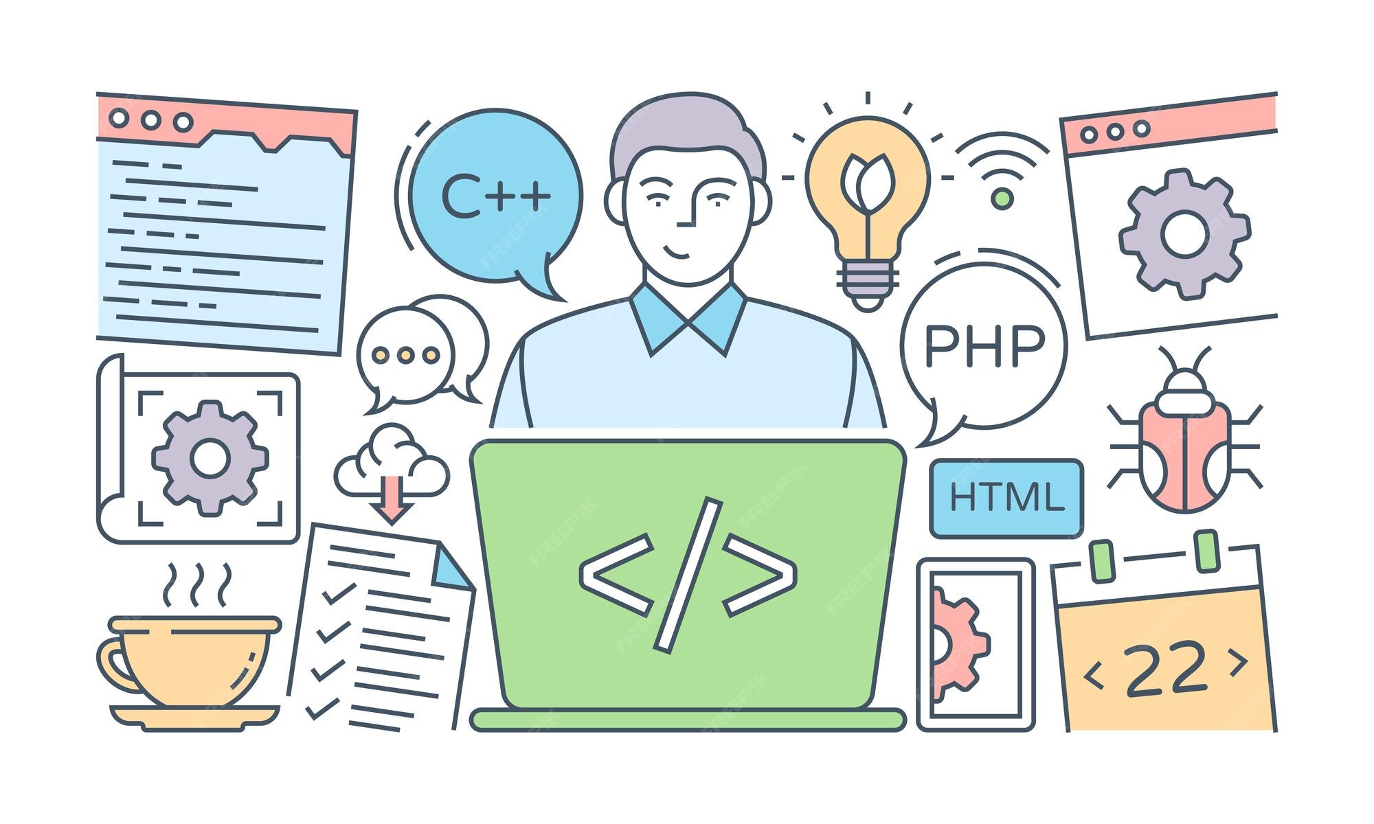 Premium Vector | Programming skills