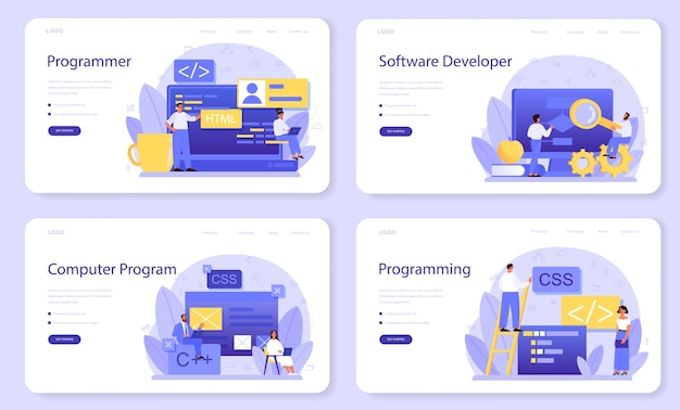 Programming web banner or landing page set