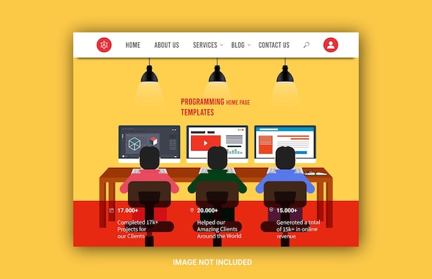 Programming website landing page template design