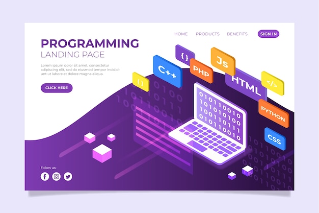 Programming website landing page