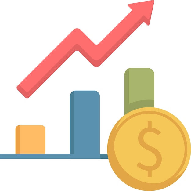 Vector progress chart business icon