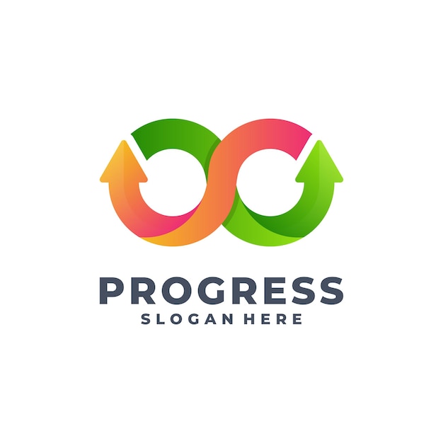 Progress gradient logo vector