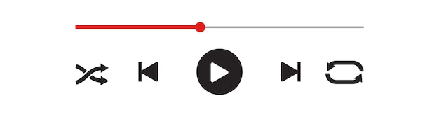 Progress loading bar of audio or video player buttons vector graphic illustratation