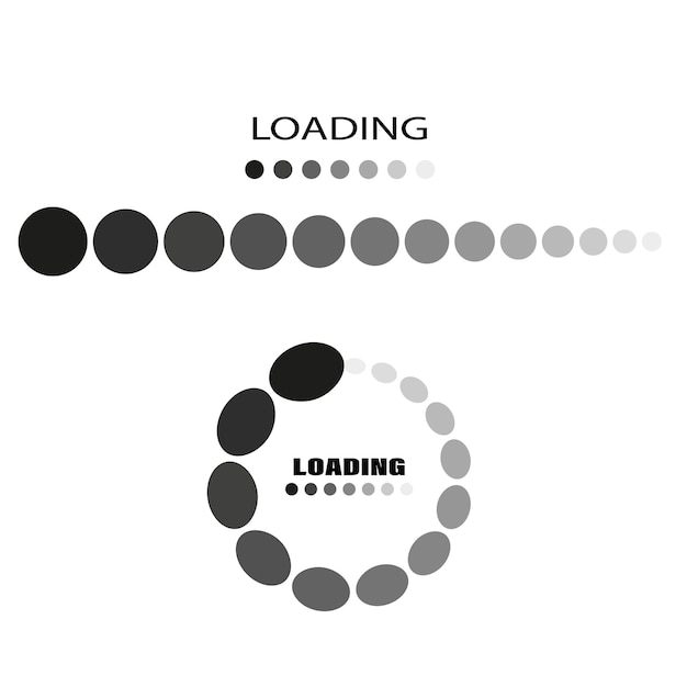 Vector progress loading bar icons circular and linear styles vector illustration eps 10