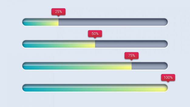 Vector progress loading bar template design