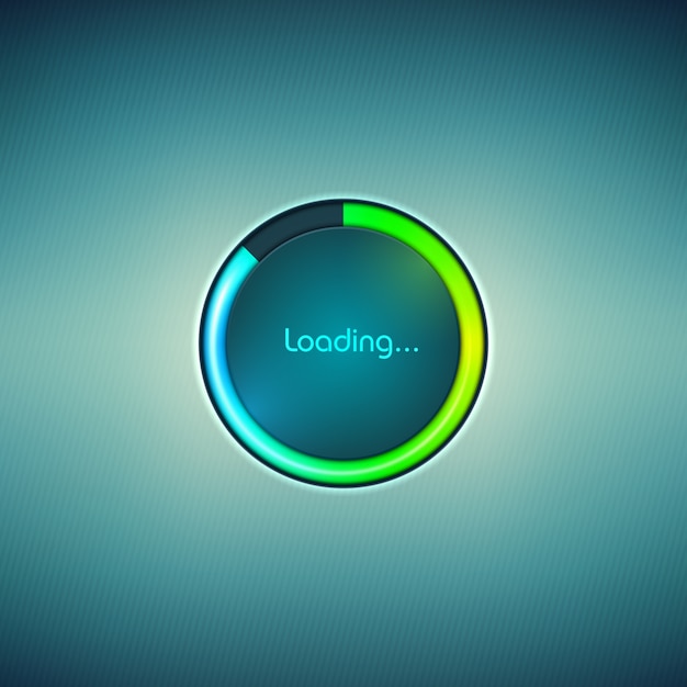 Vector progress loading icon with colorful scale. digital sign progress loading bar.