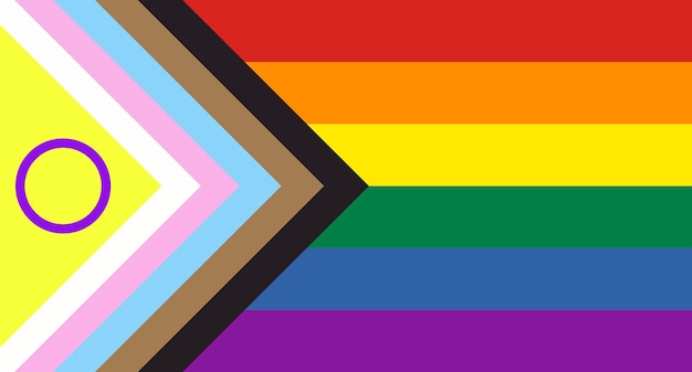 Progress Pride Rainbow Flag Symbool van de LGBT-gemeenschap Vectorillustratie