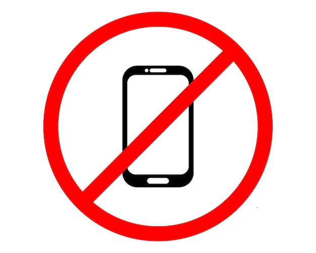携帯電話の使用を禁止する標識 または携帯電話を使用しないエリアの標識