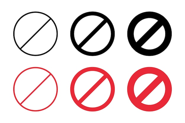 Prohibited Warning Sign Red And Black Set