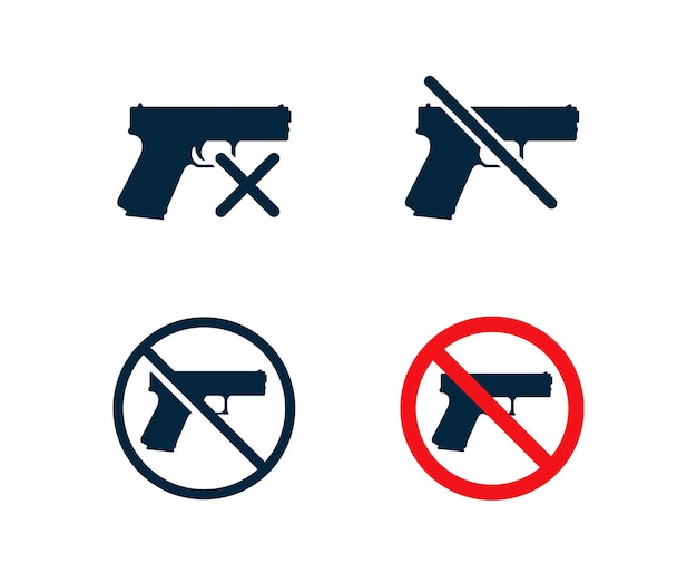 총기 사용 금지 표지판 또는 총기 사용할 수 없는 표지판 터 일러스트레이션