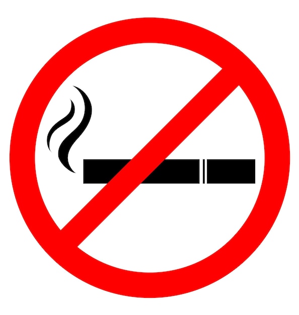 Vector prohibiting smoking sign