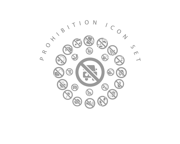 Prohibition icon set design