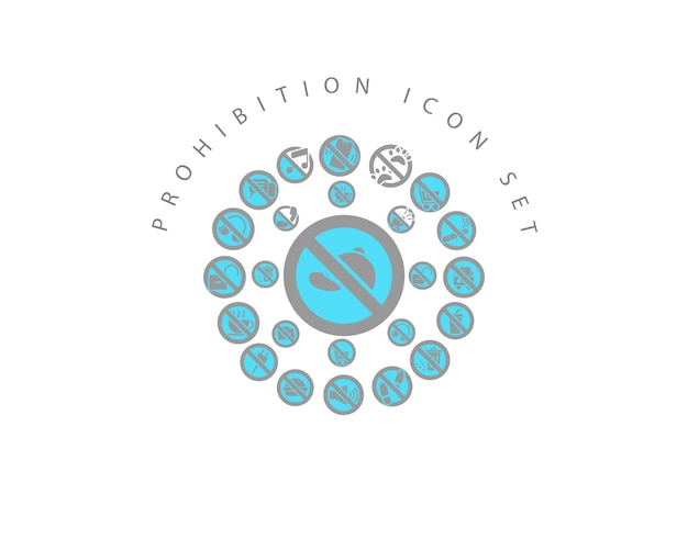 Prohibition icon set design