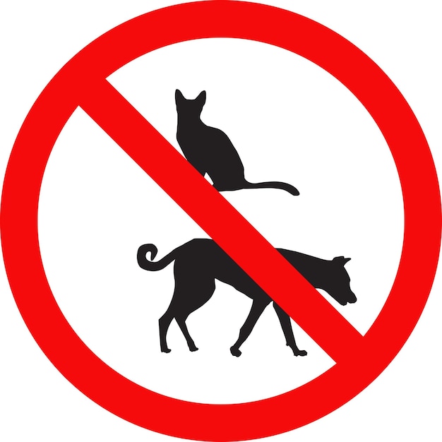 Prohibition sign Dog and cat not allowed no pet Do not enter pets are forbidden