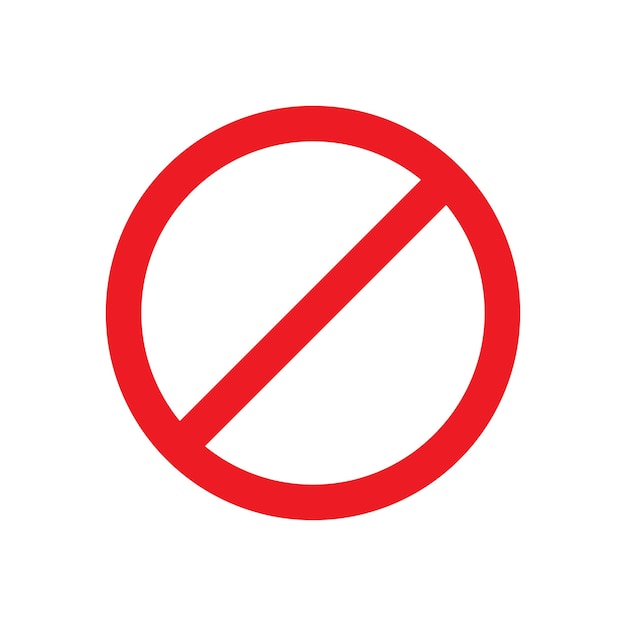 Vector prohibition sign isolated on white