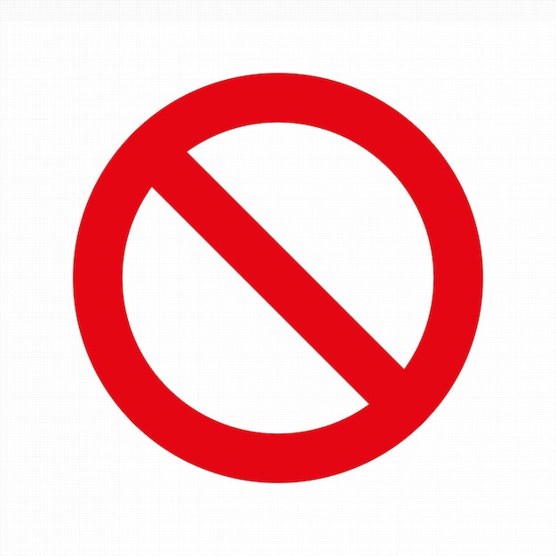 Vector prohibition sign no sign on workspace background