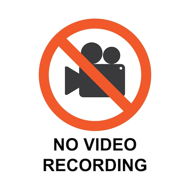 Vector prohibition sign no video recording symbol isolated